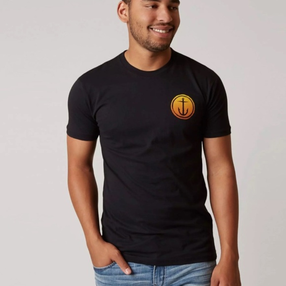 Captain Fin Co Tally Ho T-Shirt Unisex Medium Graphic Tee Anchor Sail Logo